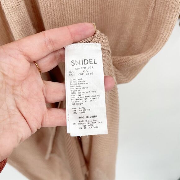 Snidel Sheer Long Duster Cardigan One Size V-Neck Button Front Linen Blend Knit - Picture 7 of 10
